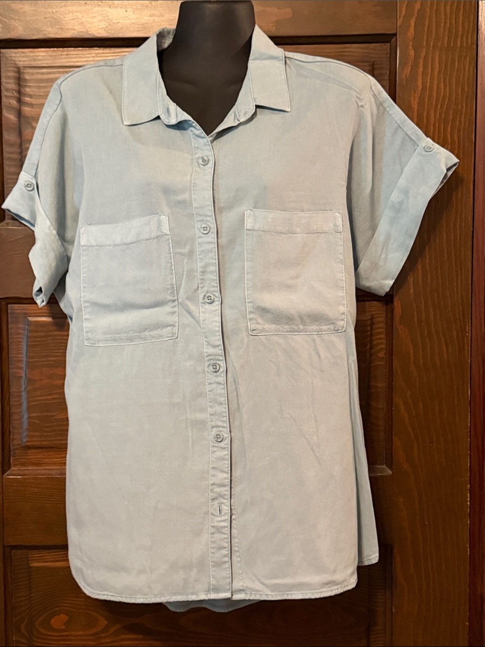 cloth & stone Light Blue Short-Sleeve Button-Down Shirt